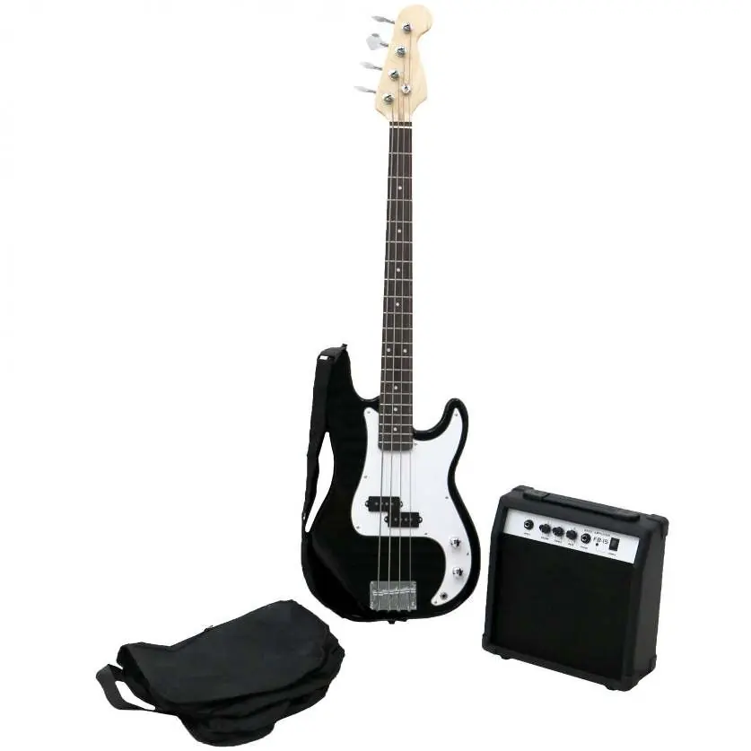 Oypla 3691 4-Saiter E-Bass & 15W Verstärker Set