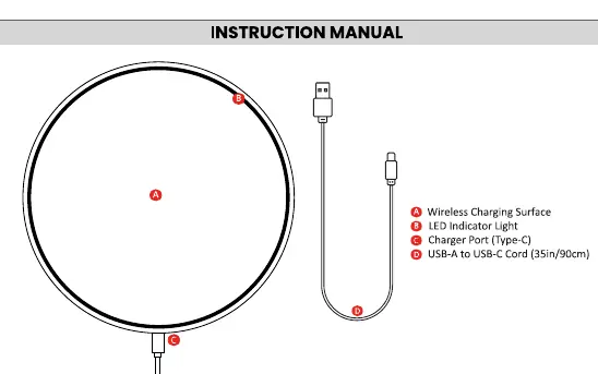 Diagramm des Star Wars 15W Wireless Charging Pad