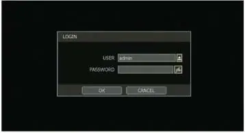 Anmeldebildschirm des DVR