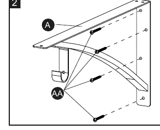 Befestigung der Halterungen (A) an der Wand