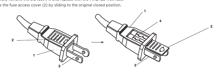 Austausch der Sicherung im Stecker