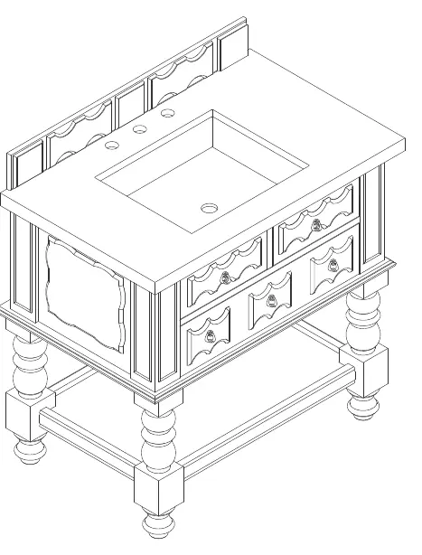 James Martin Vanities 36" Castilian Waschtischunterschrank