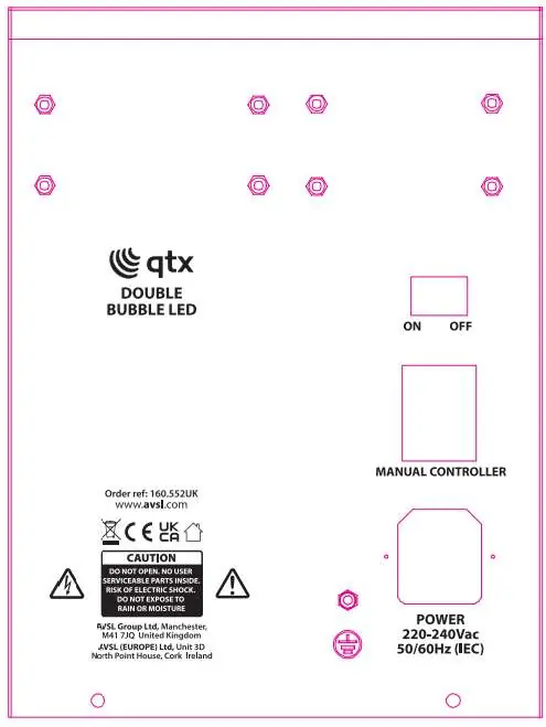 Rückseite der qtx Double Bubble LED