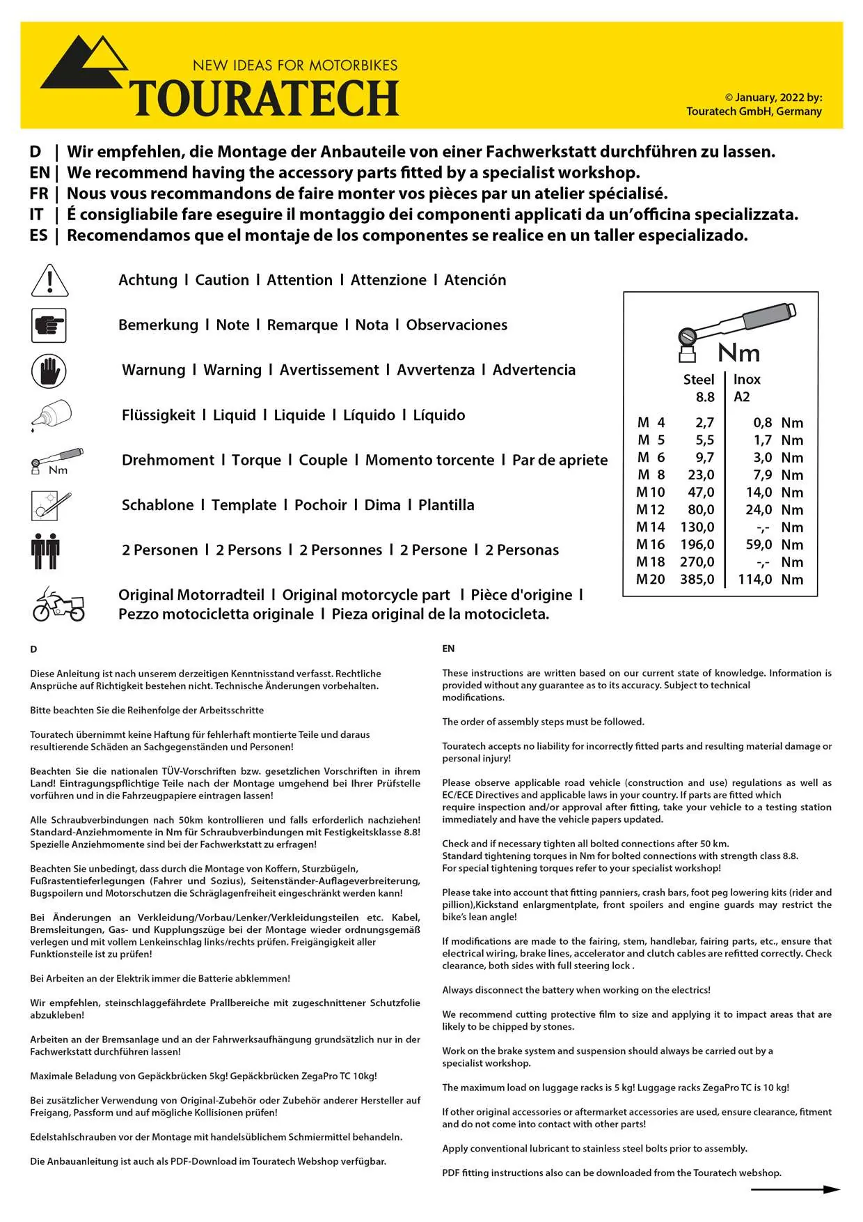 Drehmomenttabelle