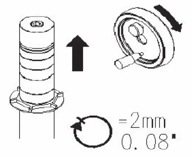 Spindelhöheneinstellung
