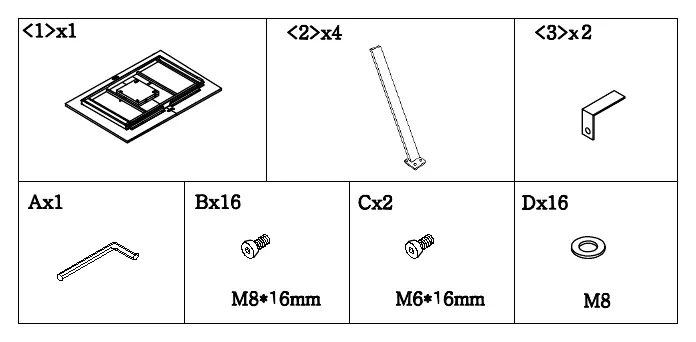Teileliste und benötigte Schrauben