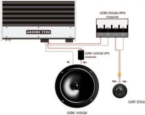 Verkabelungsdiagramm für das Lautsprechersystem