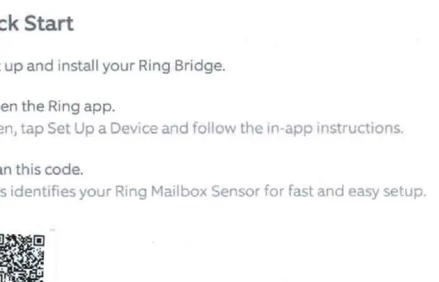 Schritte zur Schnelleinrichtung des Ring Mailbox Sensors