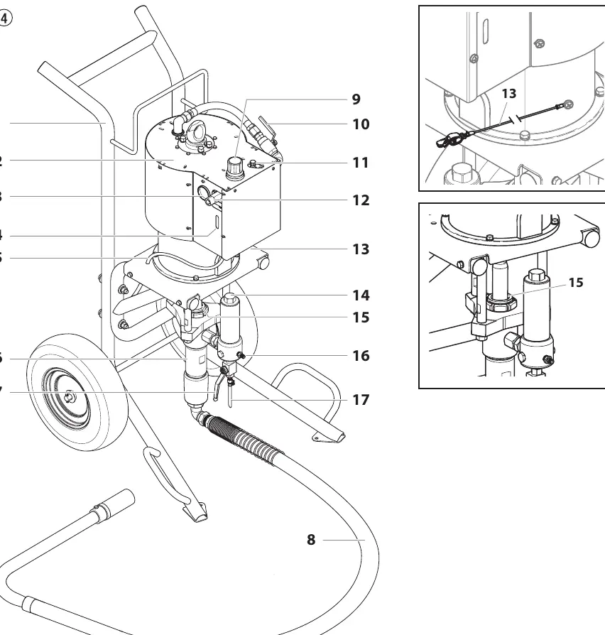 Systemdiagramm des PowrCoat Spritzgeräts