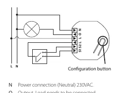Schaltplan für den Anschluss des Heatit ZM Single Relay 16A