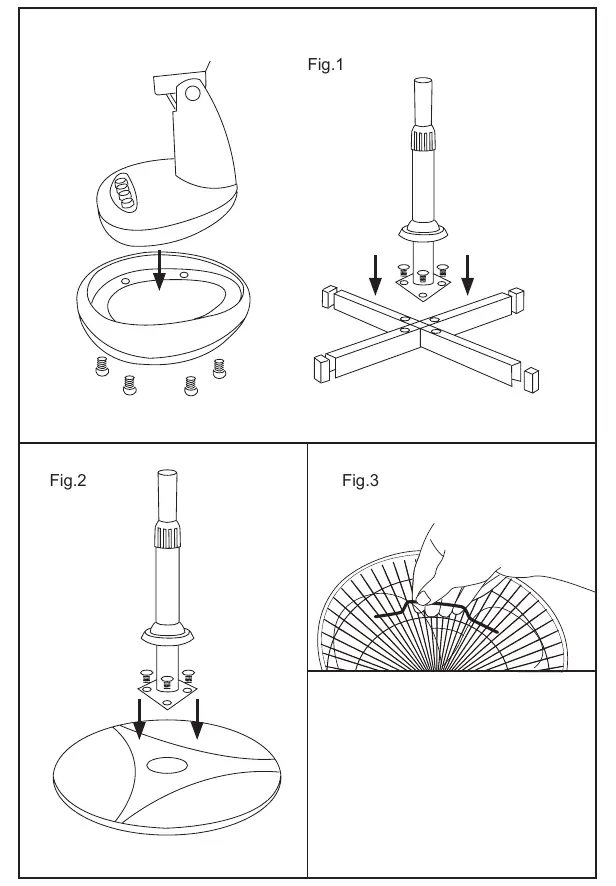 Montageschritte (Fig.1, Fig.2, Fig.3)