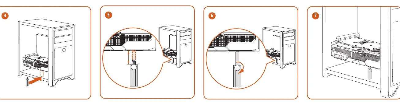 Platzierung und Arretierung der Stütze