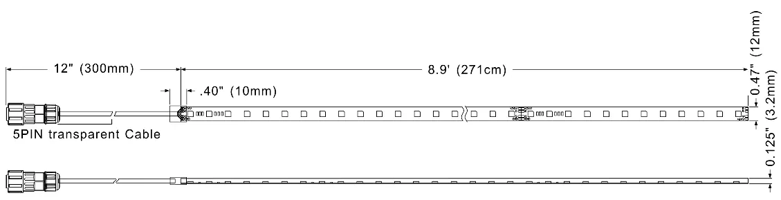 Abmessungen des Pixel Tape 16IP
