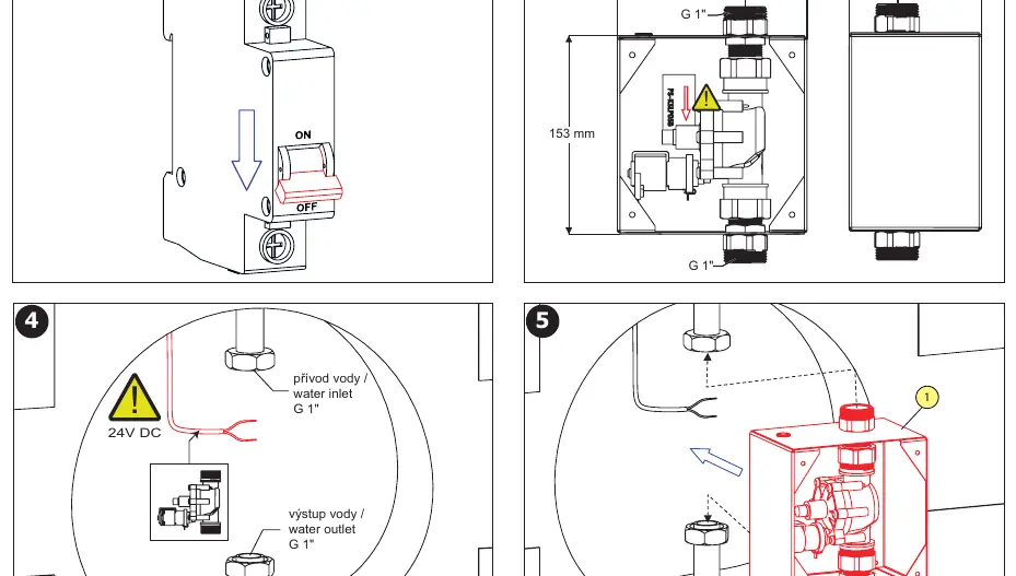 Installation des elektromagnetischen Ventils