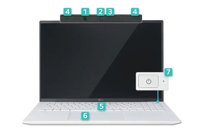Vorderansicht des Notebooks