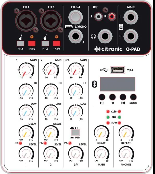 Citronic Q-PAD Bedienfeld