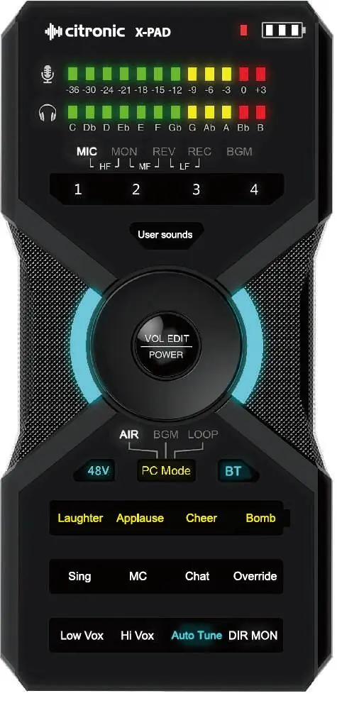 Bedienfeld des Citronic X-PAD