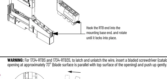 Installation des abnehmbaren Klemmenblocks (RTB)