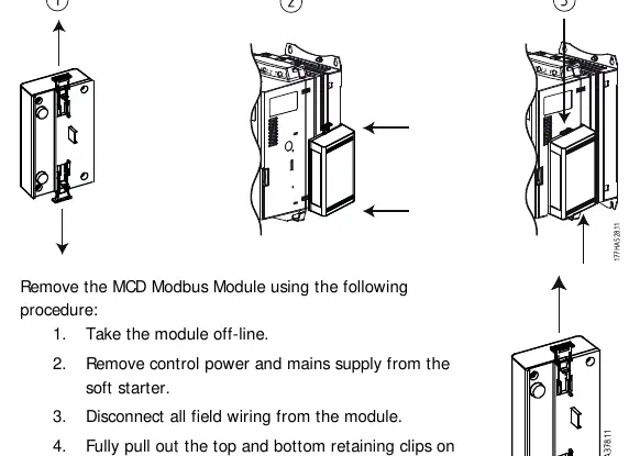 Physische Installation des Moduls am Softstarter