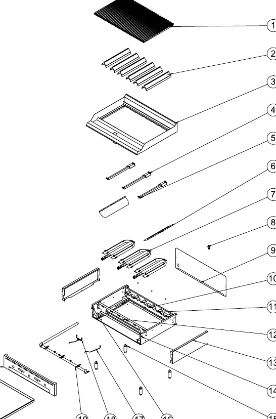 Ersatzteildiagramm Charbroiler
