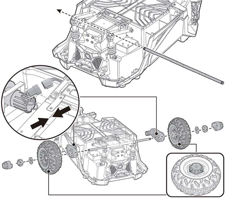 Montage der Motoren und Antriebsräder.