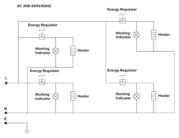 Schaltplan für 4-Becken 240V Modell