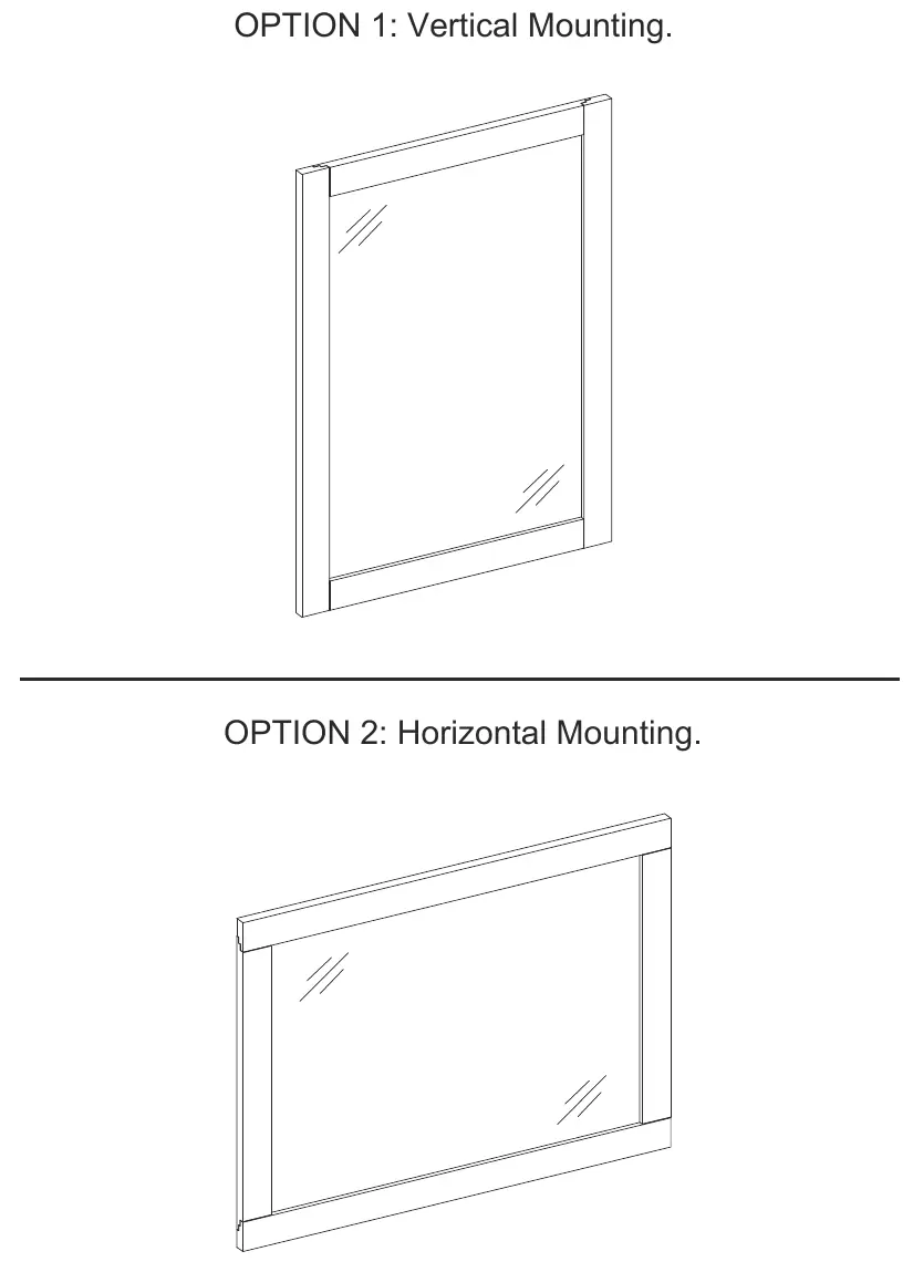 Optionen für die Montage: Vertikal oder Horizontal